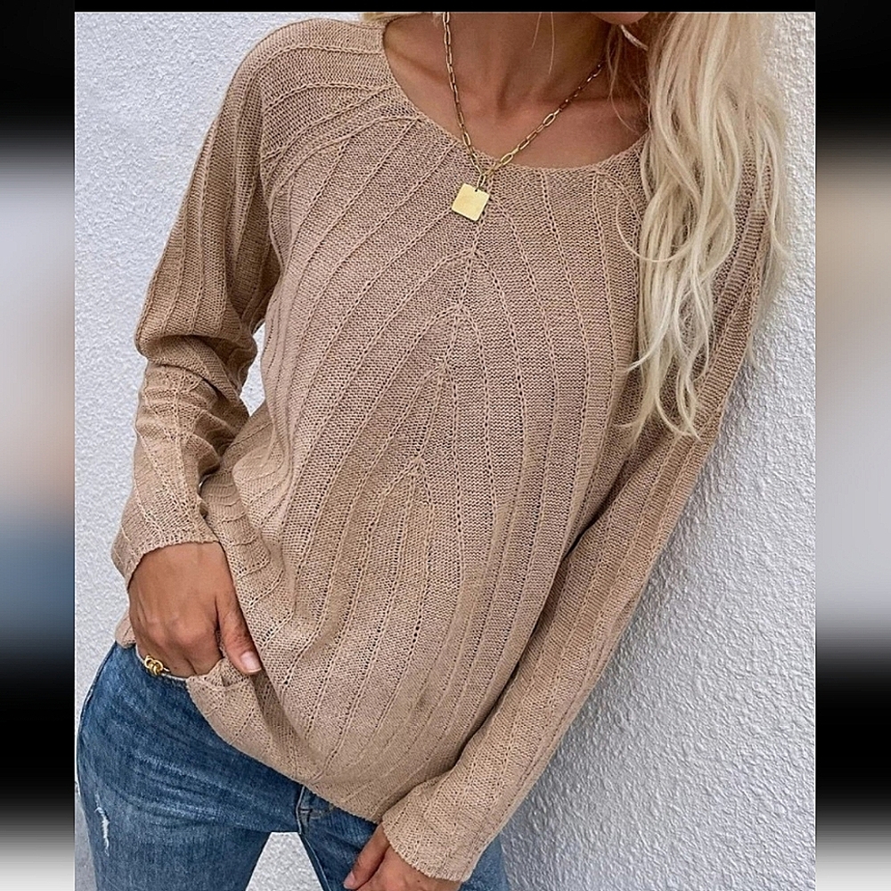 Women's Cable Knit Drop Shoulder  Sweater